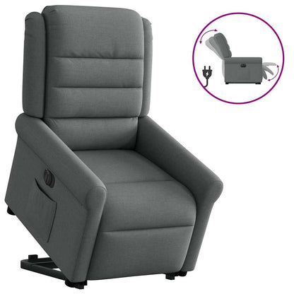 vidaXL Relaxsessel mit Aufstehhilfe Elektrisch Dunkelgrau Stoff