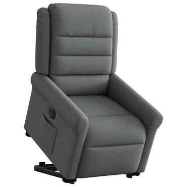 vidaXL Relaxsessel mit Aufstehhilfe Elektrisch Dunkelgrau Stoff