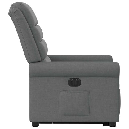 vidaXL Relaxsessel mit Aufstehhilfe Elektrisch Dunkelgrau Stoff
