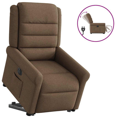 vidaXL Relaxsessel mit Aufstehhilfe Elektrisch Braun Stoff