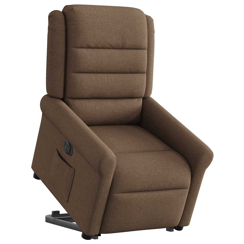 vidaXL Relaxsessel mit Aufstehhilfe Elektrisch Braun Stoff