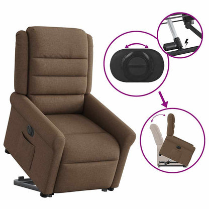 vidaXL Relaxsessel mit Aufstehhilfe Elektrisch Braun Stoff