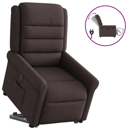 vidaXL Relaxsessel mit Aufstehhilfe Elektrisch Dunkelbraun Stoff
