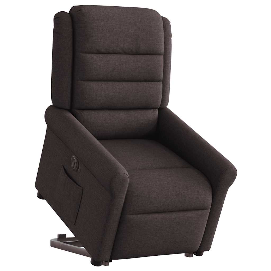 vidaXL Relaxsessel mit Aufstehhilfe Elektrisch Dunkelbraun Stoff