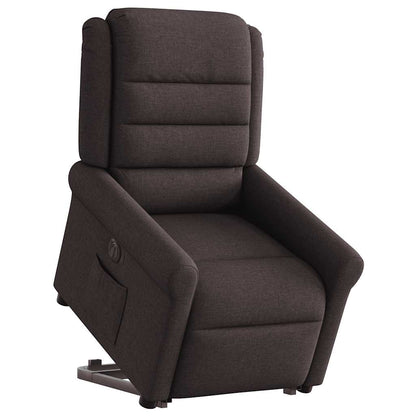 vidaXL Relaxsessel mit Aufstehhilfe Elektrisch Dunkelbraun Stoff