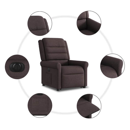 vidaXL Relaxsessel mit Aufstehhilfe Elektrisch Dunkelbraun Stoff