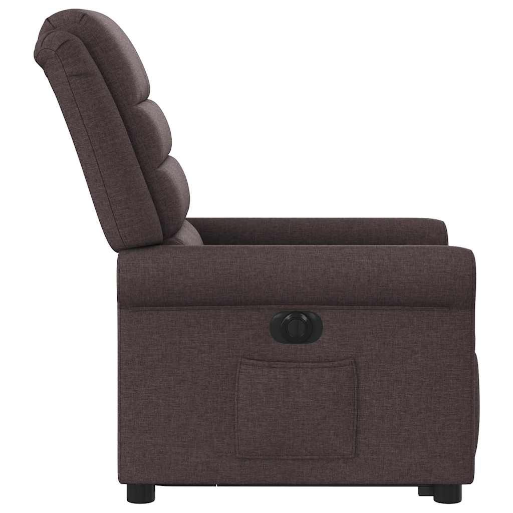 vidaXL Relaxsessel mit Aufstehhilfe Elektrisch Dunkelbraun Stoff