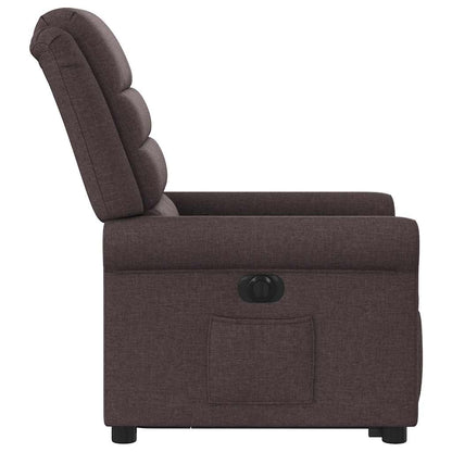 vidaXL Relaxsessel mit Aufstehhilfe Elektrisch Dunkelbraun Stoff