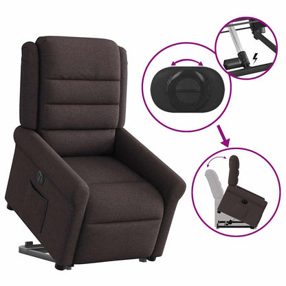 vidaXL Relaxsessel mit Aufstehhilfe Elektrisch Dunkelbraun Stoff