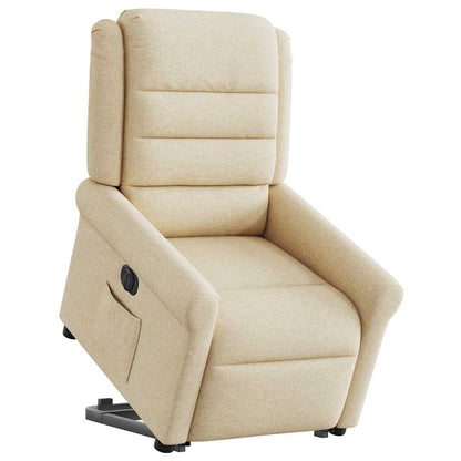vidaXL Relaxsessel mit Aufstehhilfe Elektrisch Creme Stoff