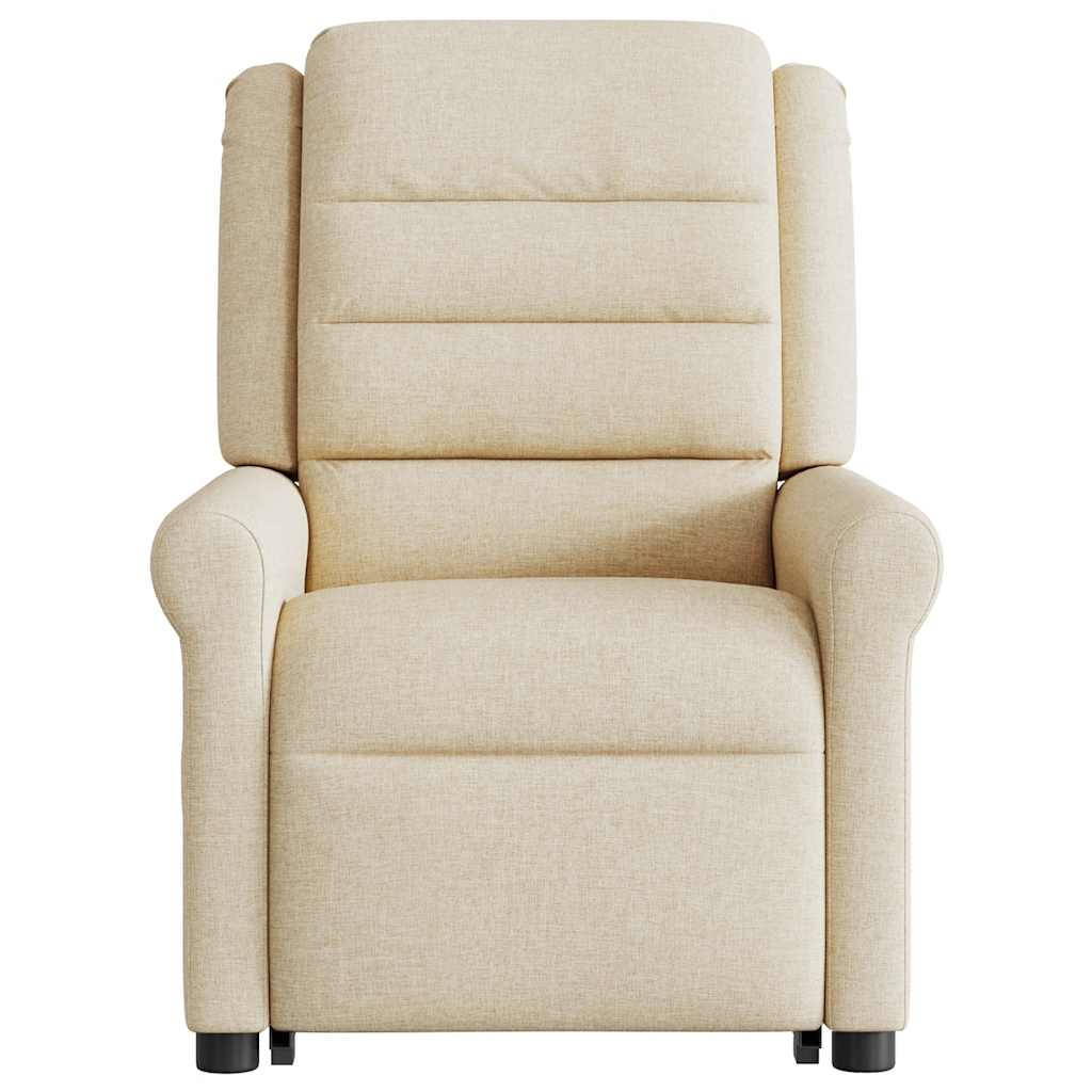 vidaXL Relaxsessel mit Aufstehhilfe Elektrisch Creme Stoff