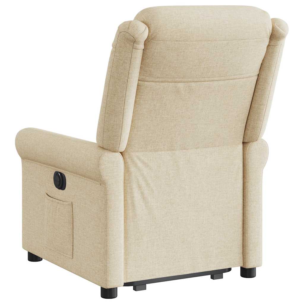 vidaXL Relaxsessel mit Aufstehhilfe Elektrisch Creme Stoff