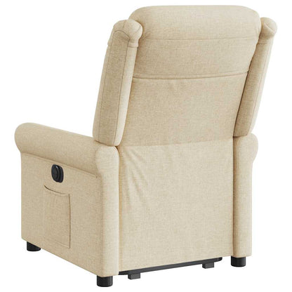 vidaXL Relaxsessel mit Aufstehhilfe Elektrisch Creme Stoff
