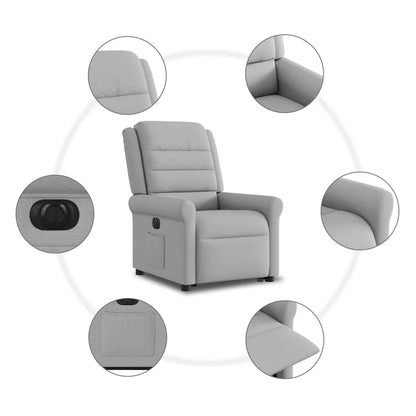 vidaXL Relaxsessel mit Aufstehhilfe Elektrisch Wolkengrau Stoff