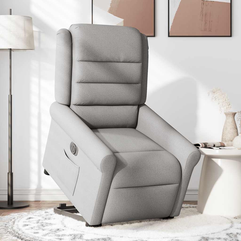 vidaXL Relaxsessel mit Aufstehhilfe Elektrisch Wolkengrau Stoff