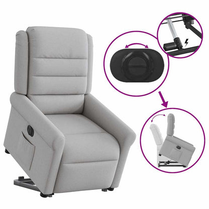 vidaXL Relaxsessel mit Aufstehhilfe Elektrisch Wolkengrau Stoff