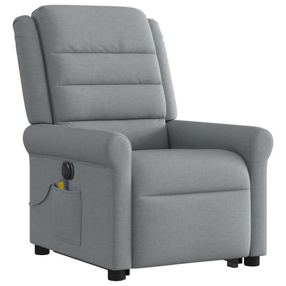 vidaXL Fauteuil de massage électrique releveur gris clair en tissu