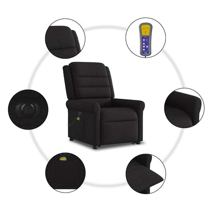 vidaXL Fauteuil de massage électrique releveur tissu noir