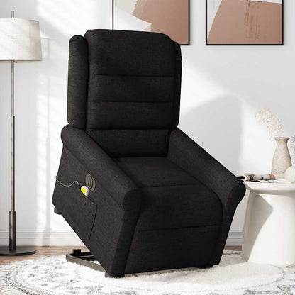 vidaXL Fauteuil de massage électrique releveur tissu noir