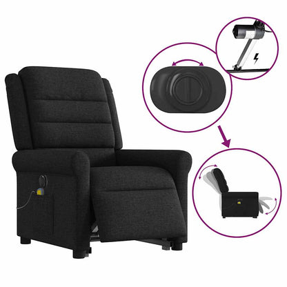 vidaXL Fauteuil de massage électrique releveur tissu noir