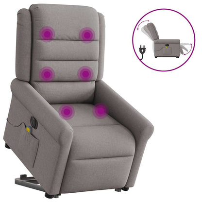 vidaXL Fauteuil de massage électrique releveur tissu taupe