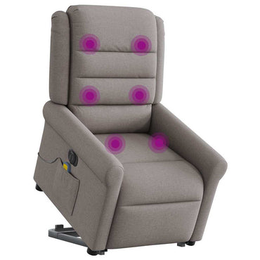 vidaXL Fauteuil de massage électrique releveur tissu taupe