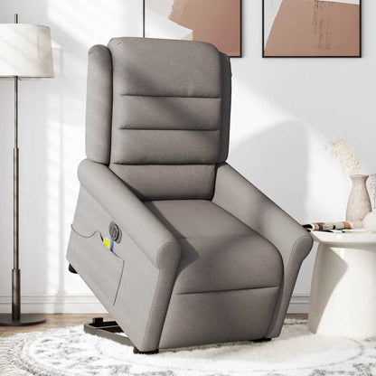 vidaXL Fauteuil de massage électrique releveur tissu taupe