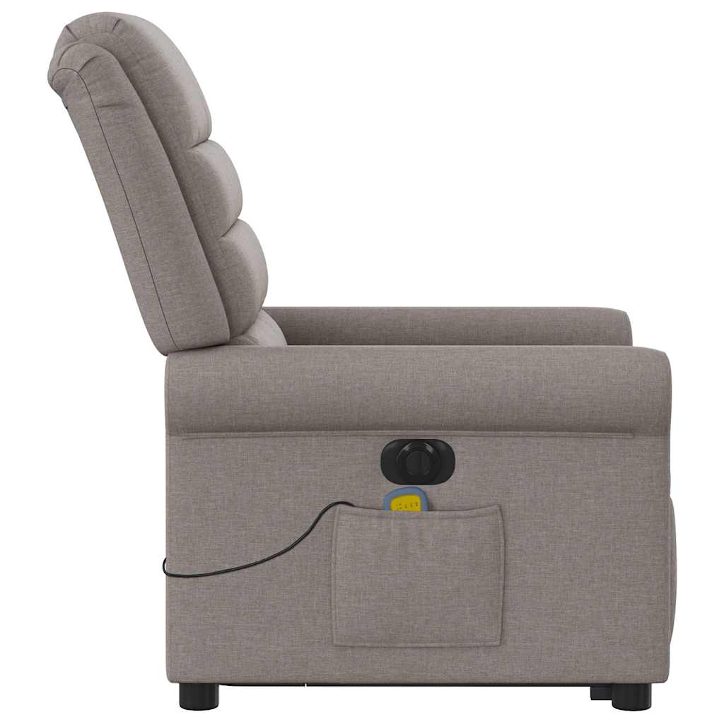 vidaXL Fauteuil de massage électrique releveur tissu taupe