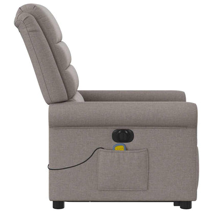 vidaXL Fauteuil de massage électrique releveur tissu taupe