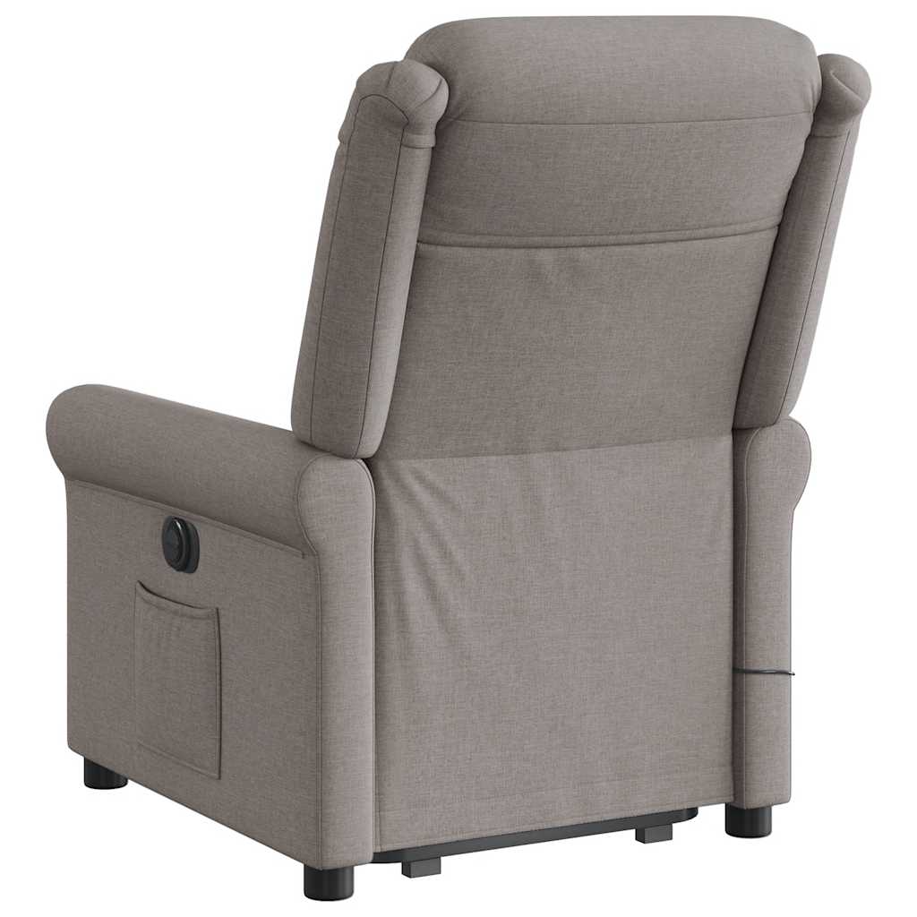 vidaXL Fauteuil de massage électrique releveur tissu taupe
