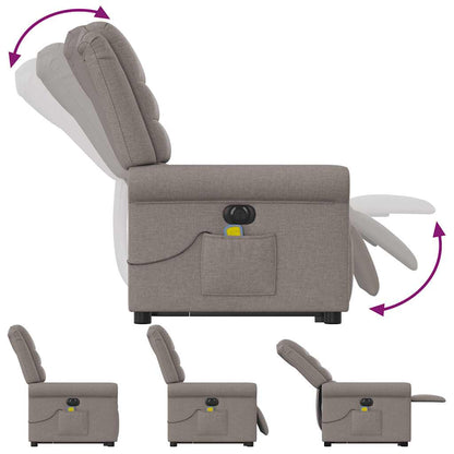 vidaXL Fauteuil de massage électrique releveur tissu taupe
