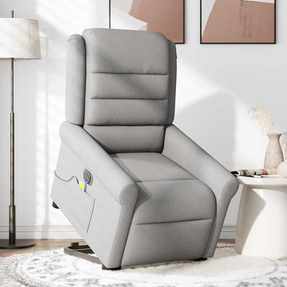 vidaXL Massagesessel mit Aufstehhilfe Elektrisch Wolkengrau Stoff