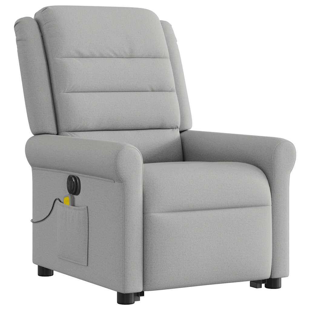 vidaXL Massagesessel mit Aufstehhilfe Elektrisch Wolkengrau Stoff