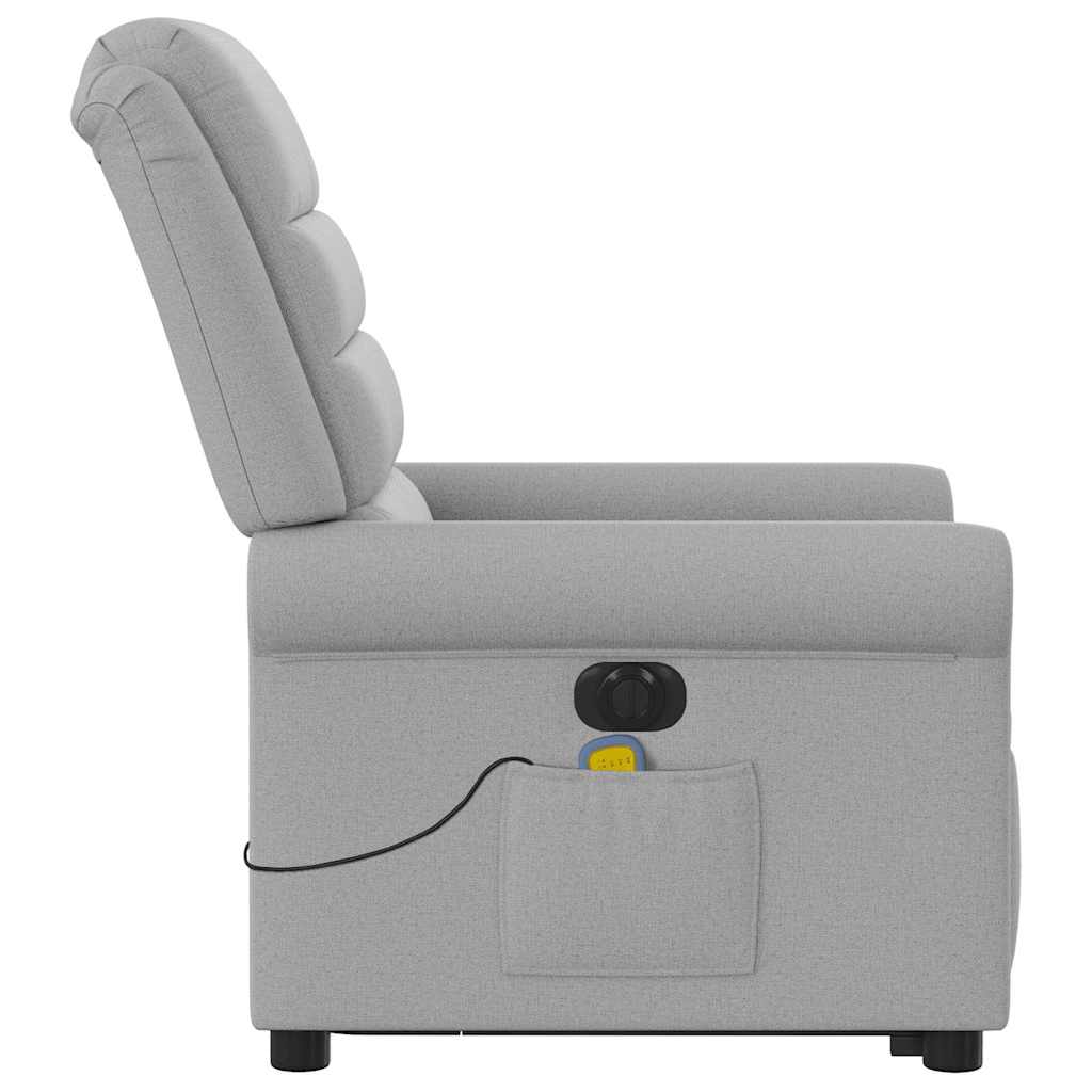 vidaXL Massagesessel mit Aufstehhilfe Elektrisch Wolkengrau Stoff