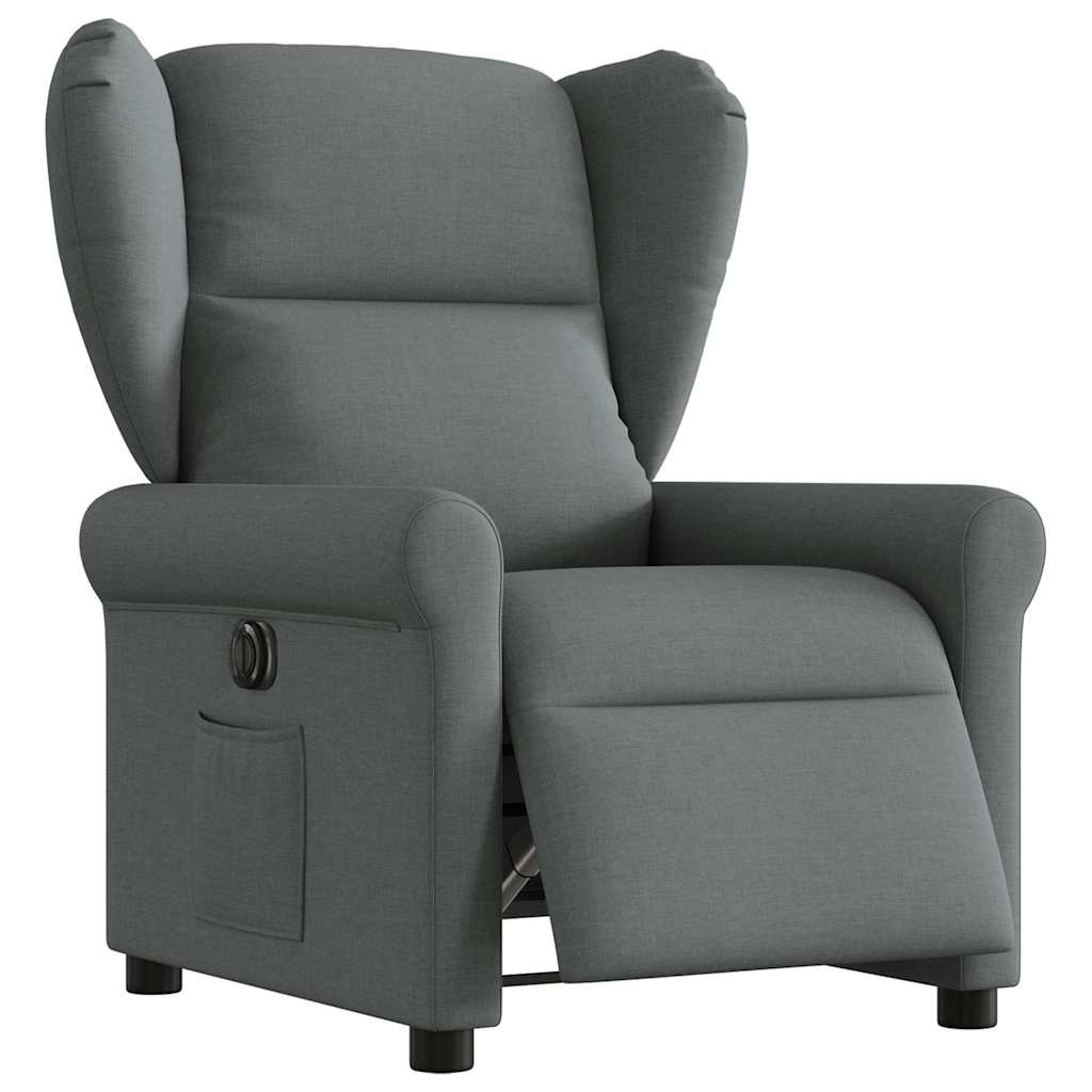 vidaXL Fauteuil relax électrique en tissu gris foncé