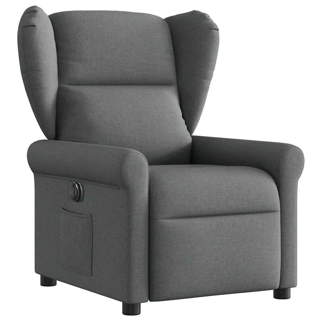vidaXL Fauteuil relax électrique en tissu gris foncé