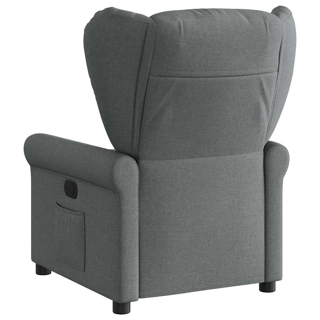 vidaXL Fauteuil relax électrique en tissu gris foncé