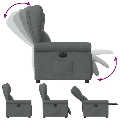 vidaXL Fauteuil relax électrique en tissu gris foncé