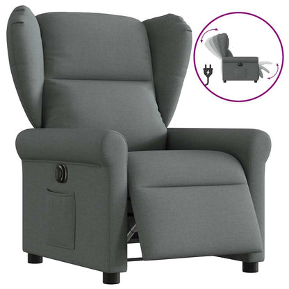 vidaXL Fauteuil relax électrique en tissu gris foncé