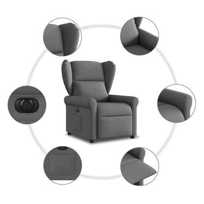 vidaXL Fauteuil relax électrique en tissu gris foncé