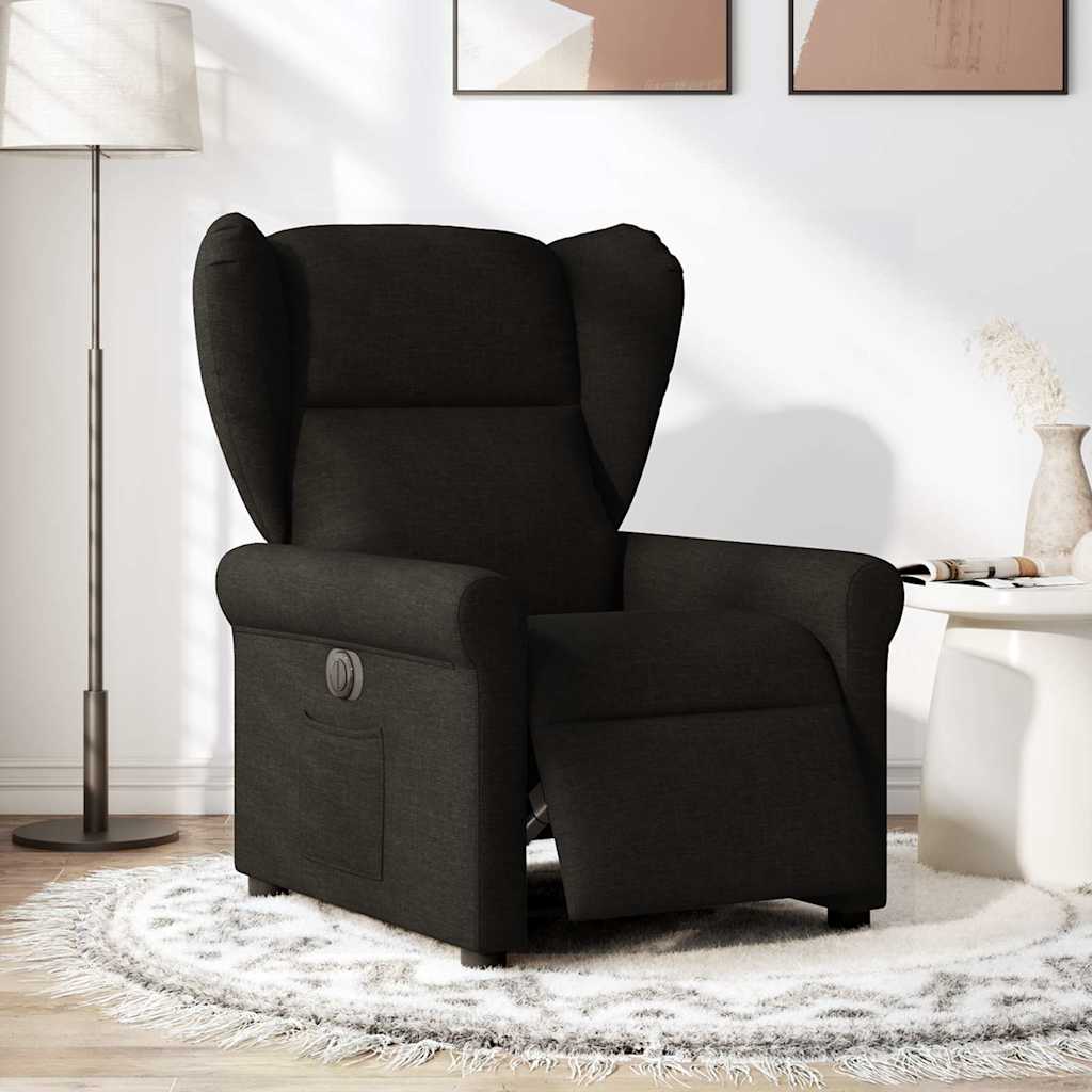 vidaXL Fauteuil relax électrique noir en tissu