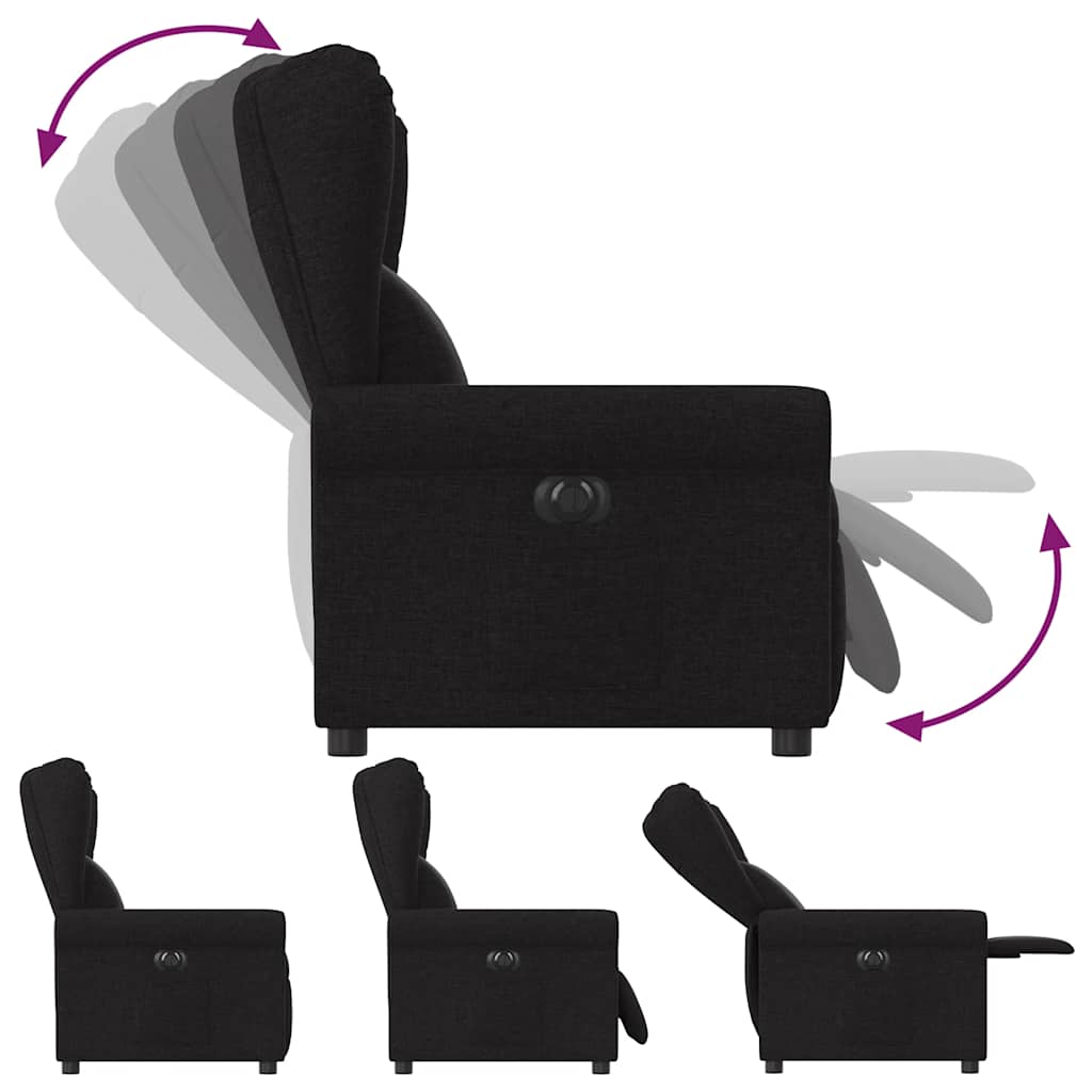 vidaXL Fauteuil relax électrique noir en tissu