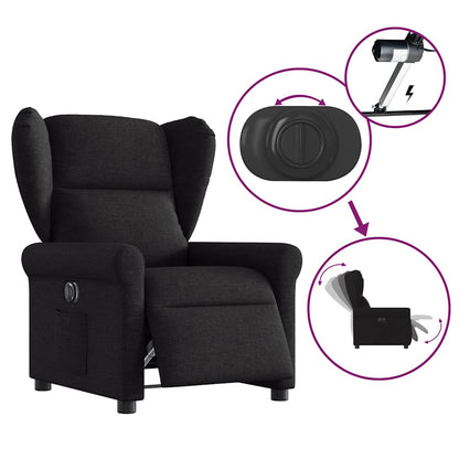 vidaXL Fauteuil relax électrique noir en tissu