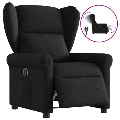 vidaXL Fauteuil relax électrique noir en tissu