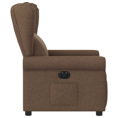 vidaXL Fauteuil de Relaxation Électrique Marron Tissu