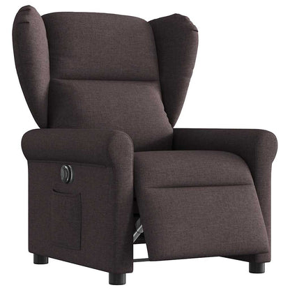 vidaXL Fauteuil relax électrique marron foncé en tissu