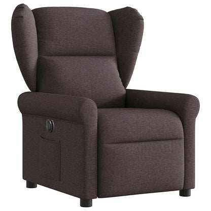 vidaXL Fauteuil relax électrique marron foncé en tissu