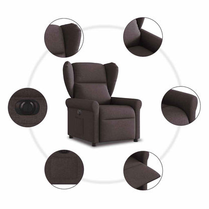 vidaXL Fauteuil relax électrique marron foncé en tissu