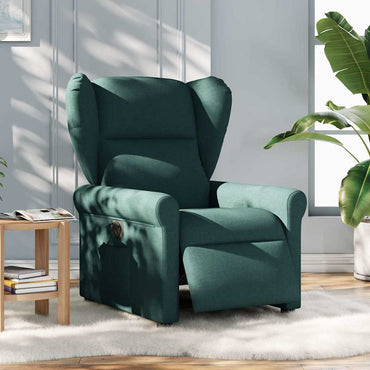 vidaXL Fauteuil relax électrique Vert foncé Tissu