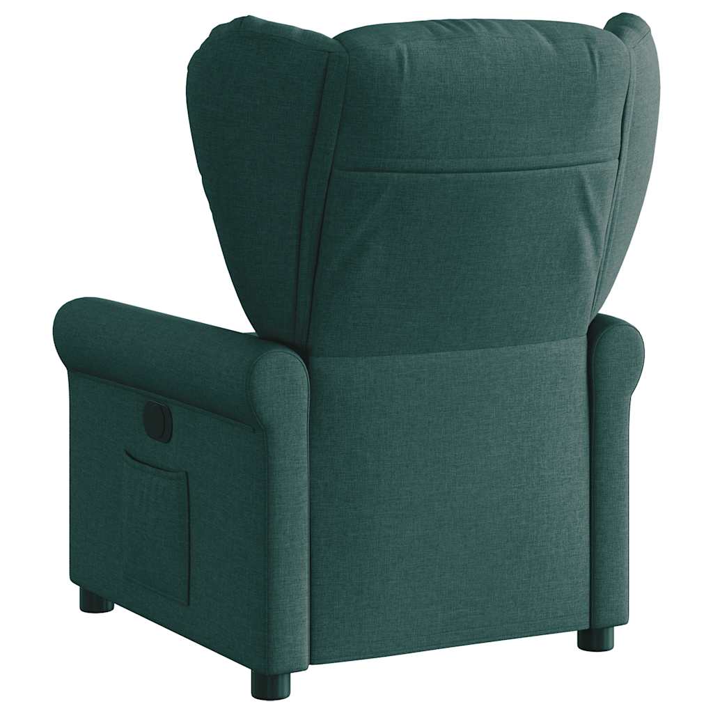 vidaXL Fauteuil relax électrique Vert foncé Tissu